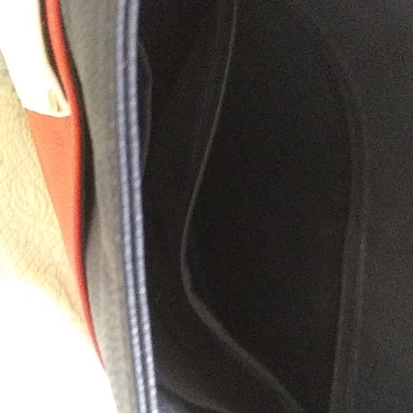 Red white navy. Leather handbag. Never used. 11in high 3.5 bottom 12 in wide. - Picture 2 of 12